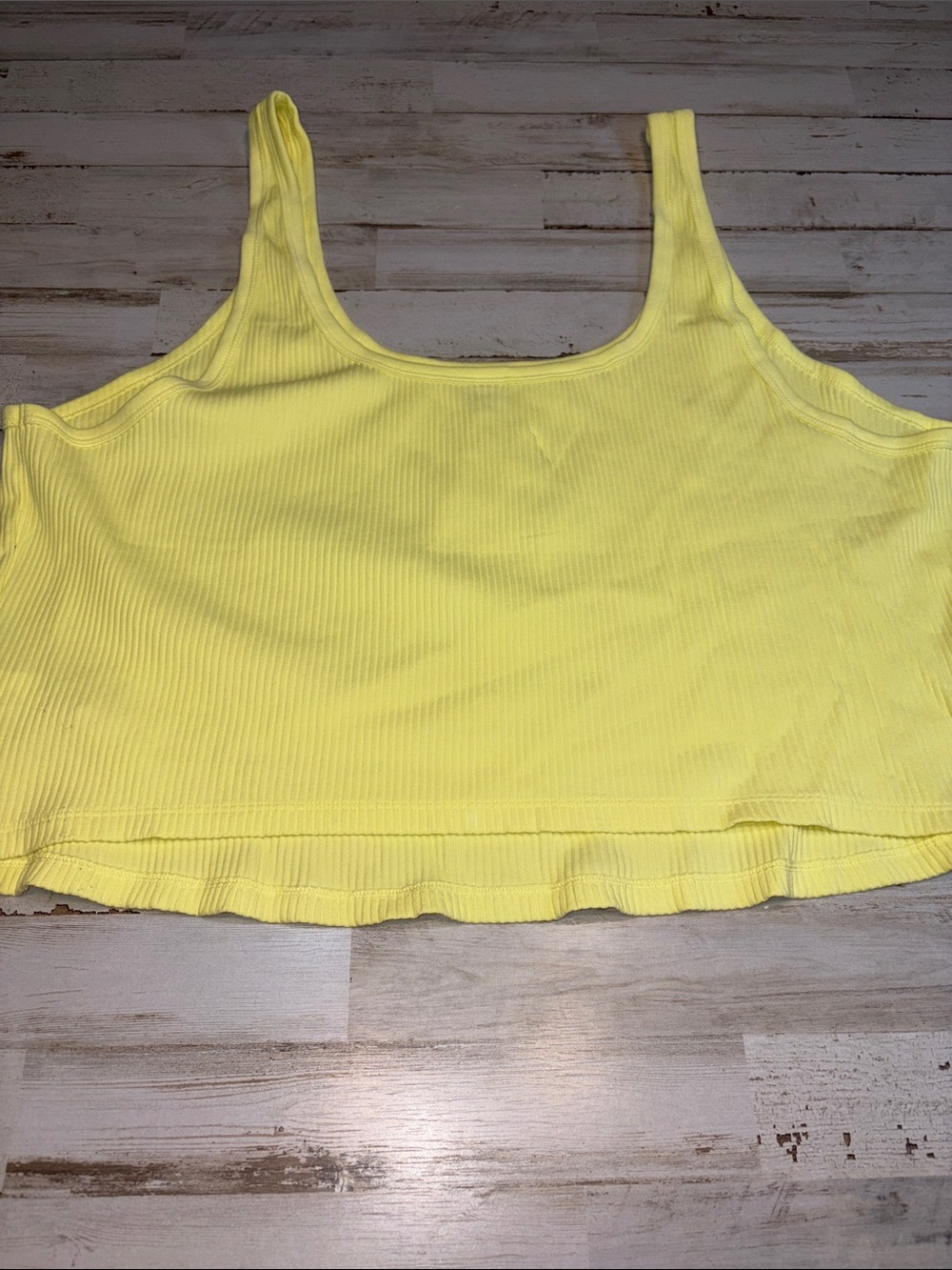 Old Navy Yellow Ribbed Crop Tank Top Plus Size 4X - Picture 10 of 11